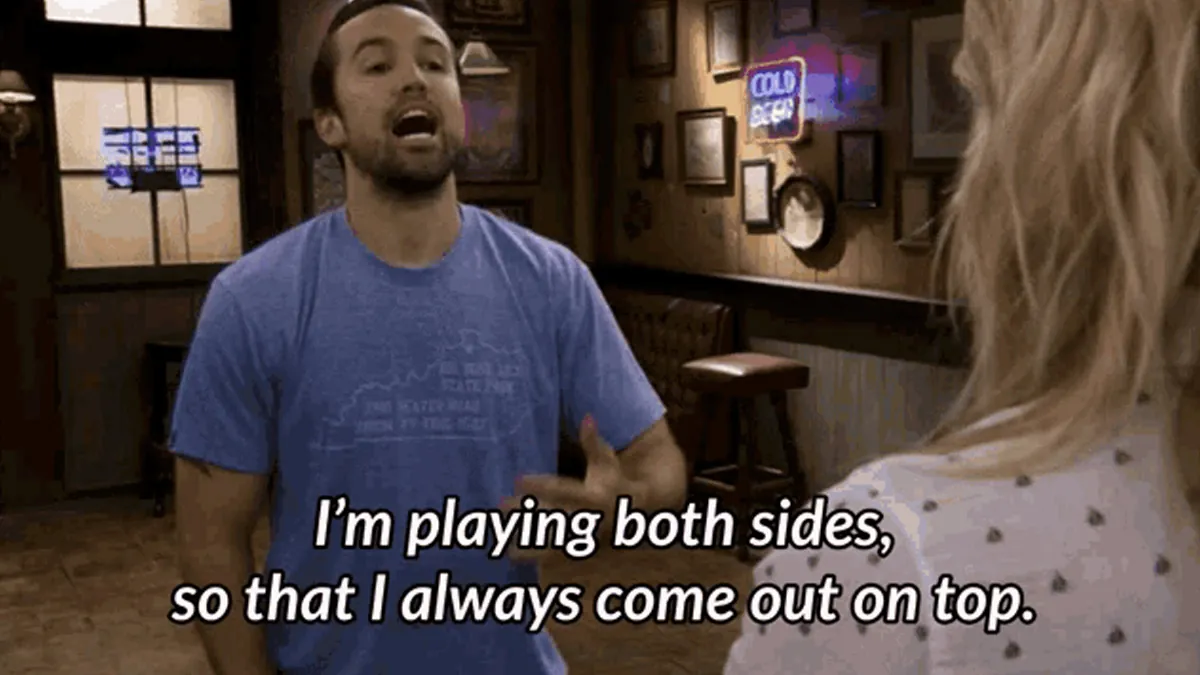 Scene from It’s Always Sunny used to represent skeptical students needing honest communication to overcome summer melt.