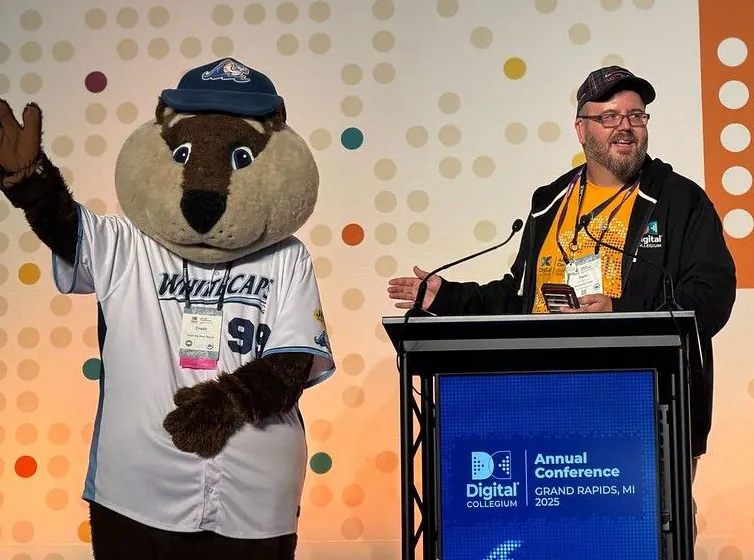 The 2025 Digital Collegium Conference stage in Grand Rapids, Michigan.